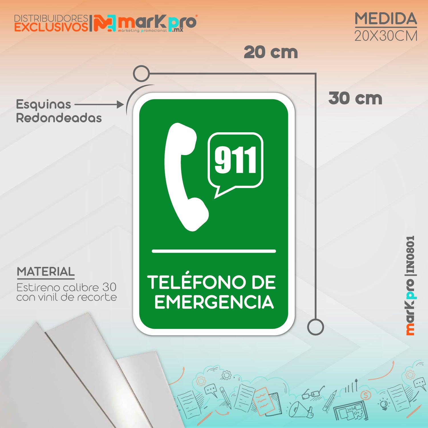 Señalamientos Seguridad Protección Civil Tipo: Información Medidas 20x30cm