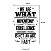 VINIL DECORATIVO WE ARE WHAT WE REPEATEDLY DO EXCELLENCE THEREFORE IS NOT A ACT, BUT A HABIT 60 X 90 CM