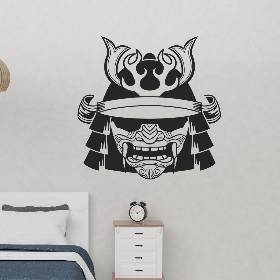 Vinil Decorativo P/pared Tendencia Casco Samurai 60 x 60 cm