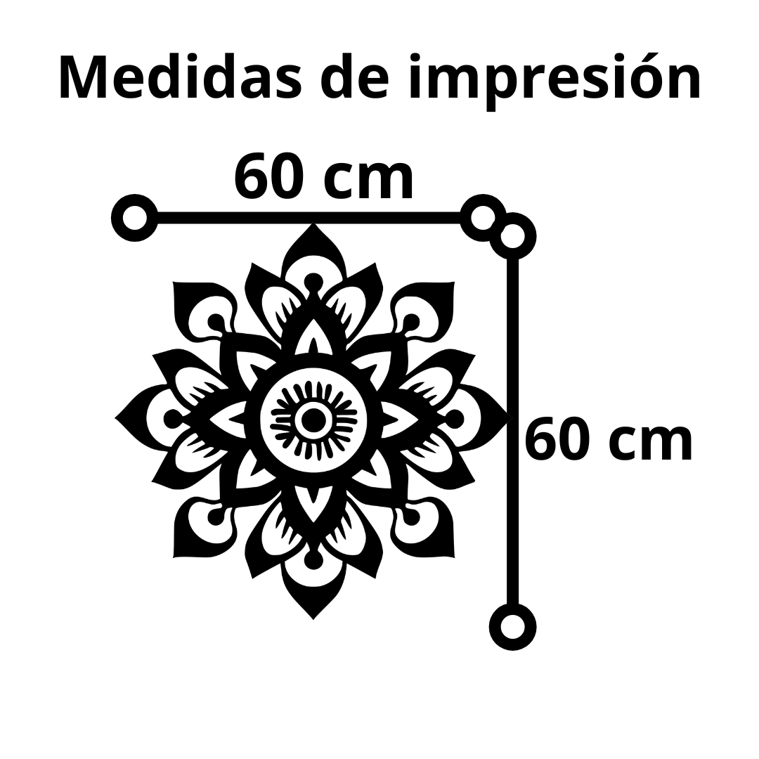 Vinil Decorativo P/pared Tendencia Mandala Mod 1 60 x 60 cm