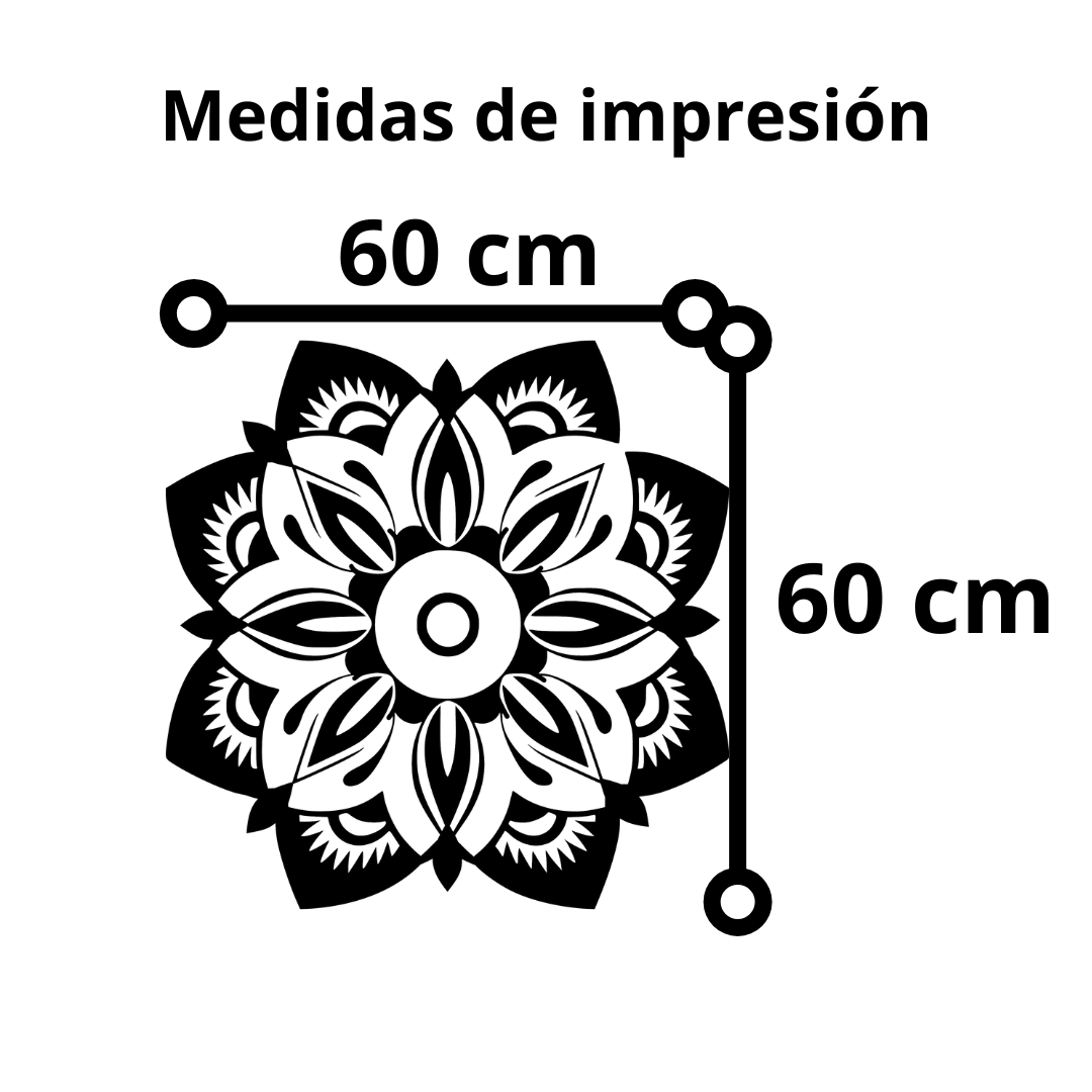 Vinil Decorativo P/pared Tendencia Mandala Mod 4 - 60 x 60 cm