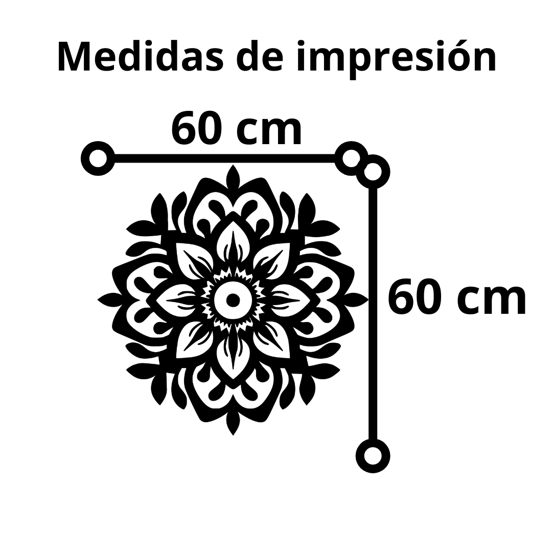 Vinil Decorativo P/pared Tendencia Mandala Mod 5 - 60 x 60 cm