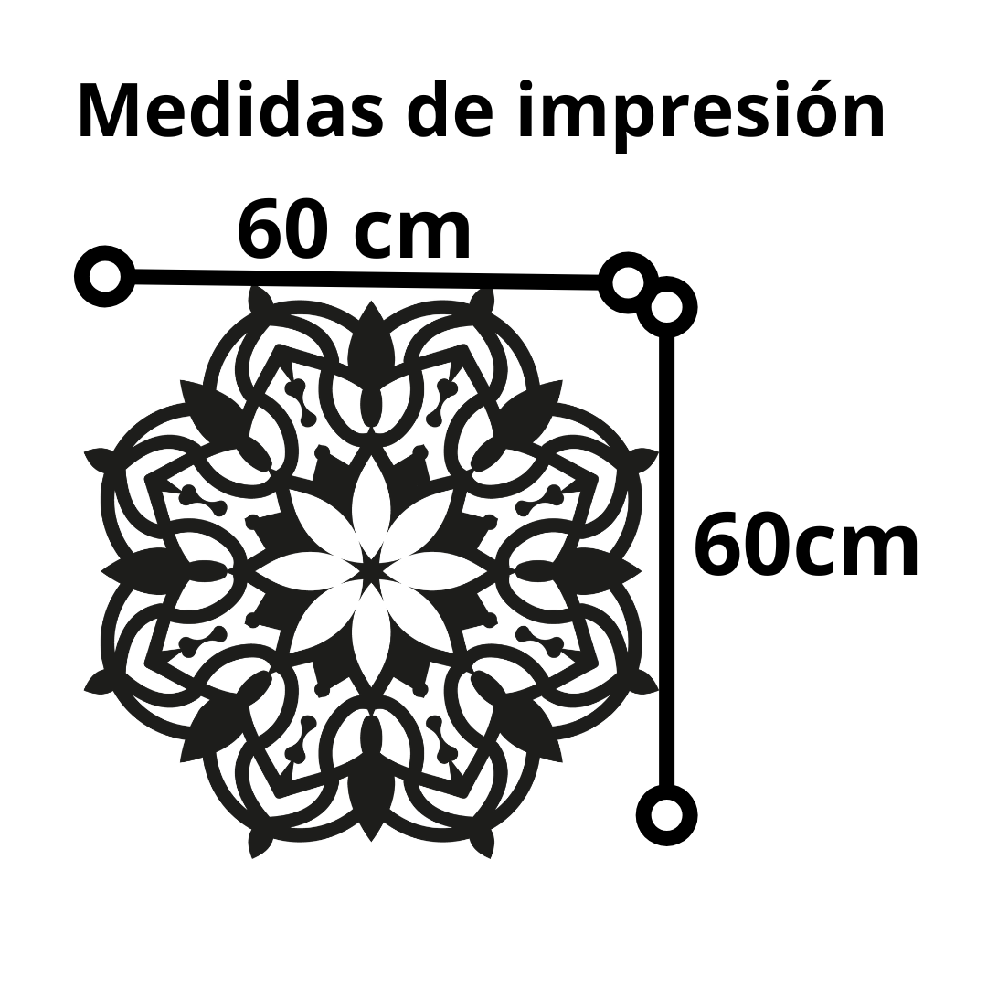 Vinil Decorativo P/pared Tendencia Mandala Mod 6 - 60 x 60 cm