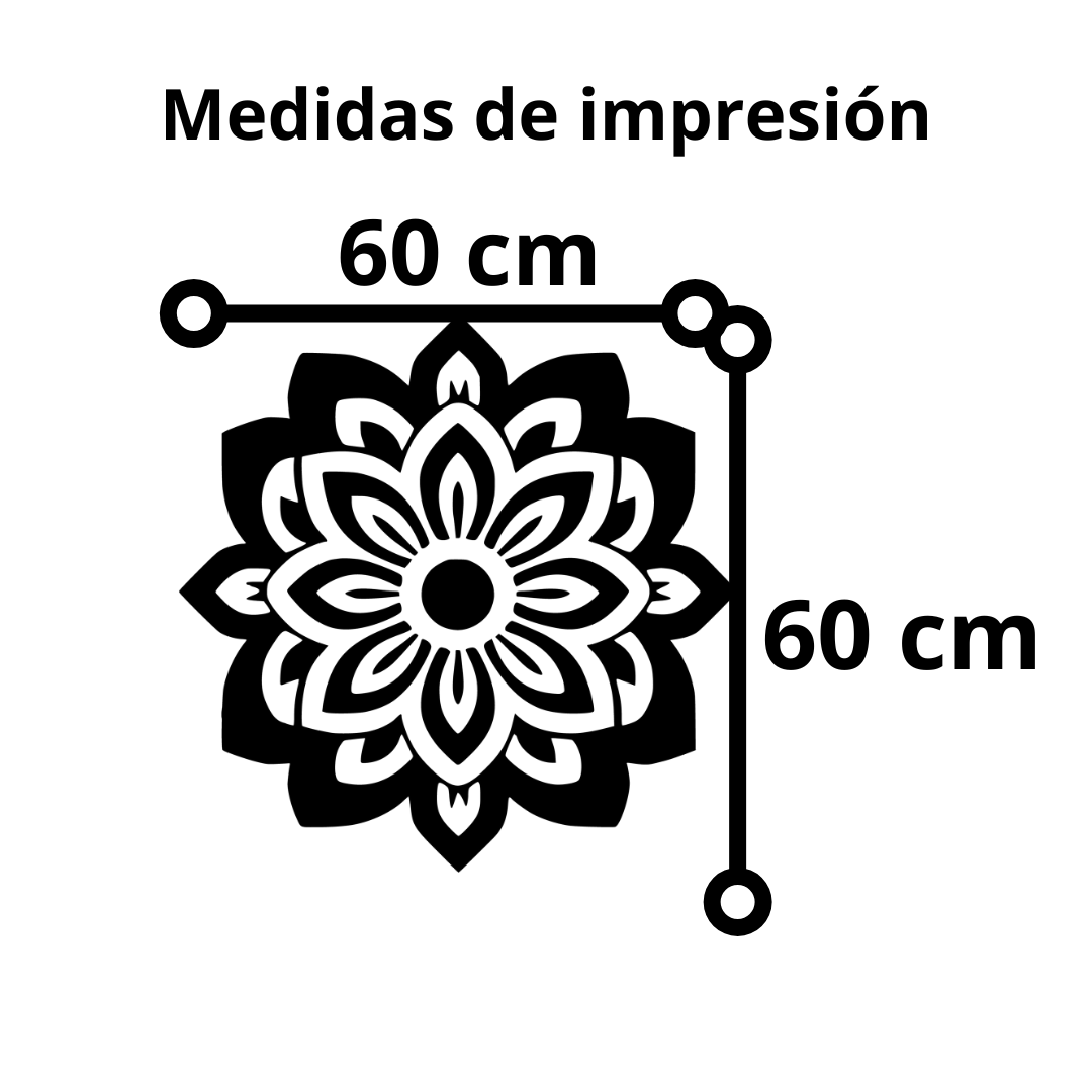 Vinil Decorativo P/pared Tendencia Mandala Mod 7 - 60 x 60 cm