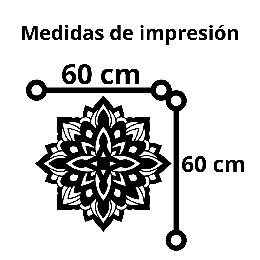 Vinil Decorativo P/pared Tendencia Mandala Mod 10 - 60x60 cm