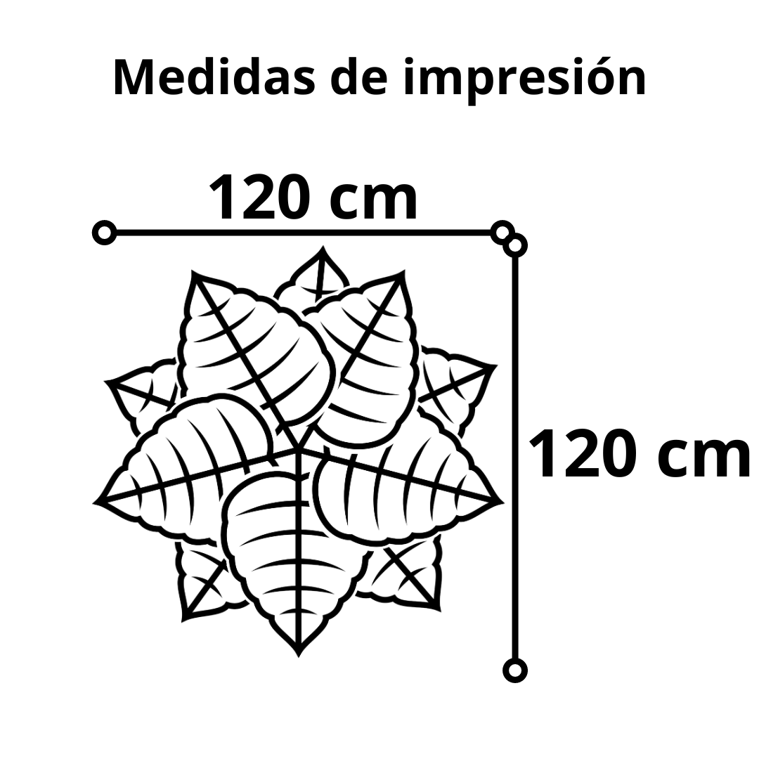 Vinil Decorativo P/pared Tendencia Hojas Dentada 120 x 120 cm