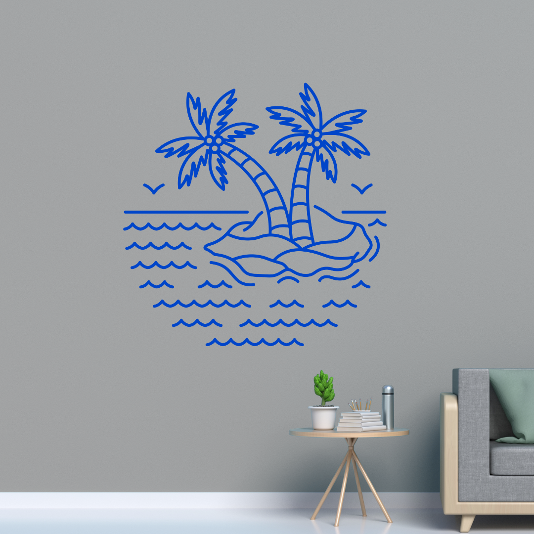 Vinil Decorativo P/pared Tendencia Isla Playa 120 x 120 cm