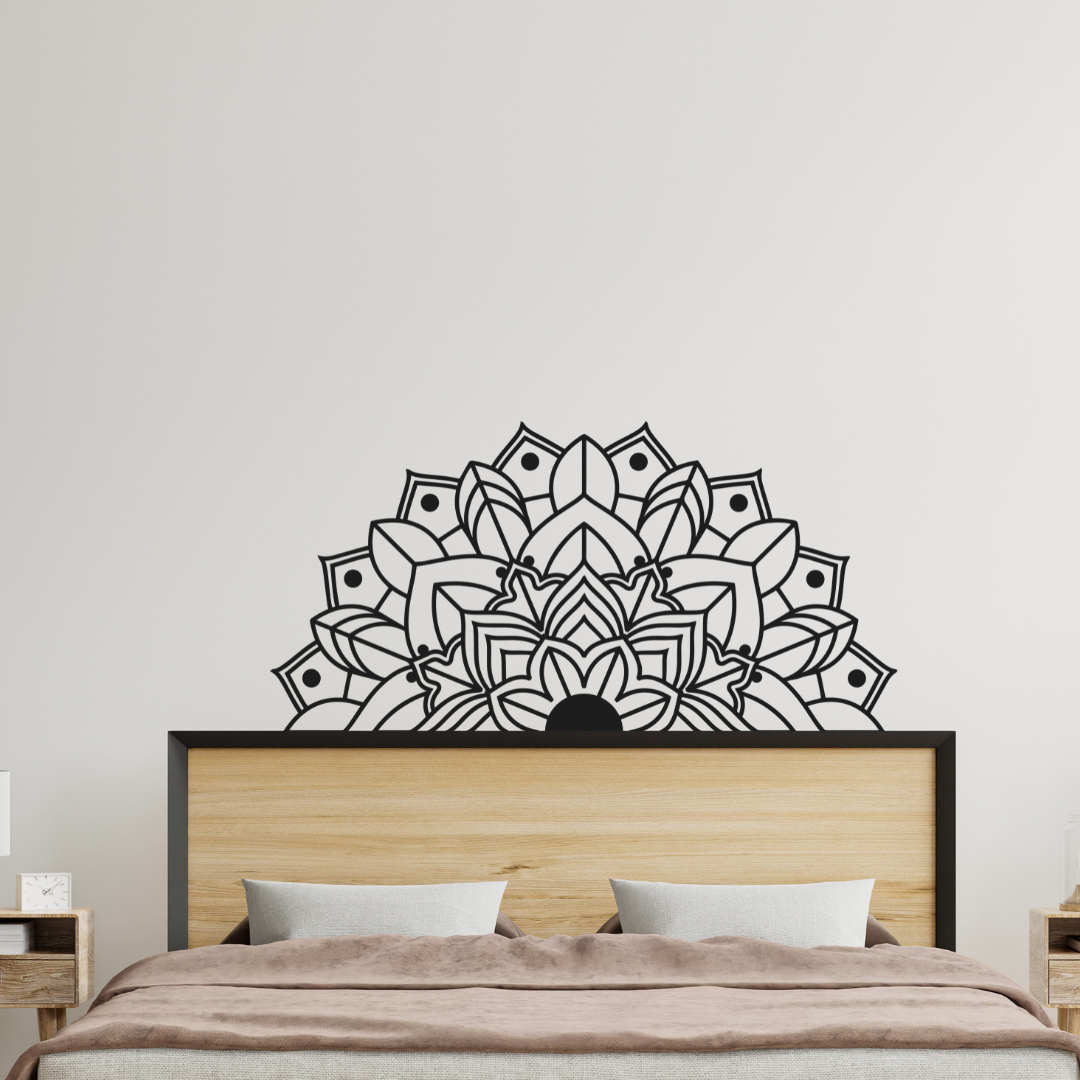 Vinil Decorativo P/pared Tendencia Mandala Mitad 120 x 60 cm