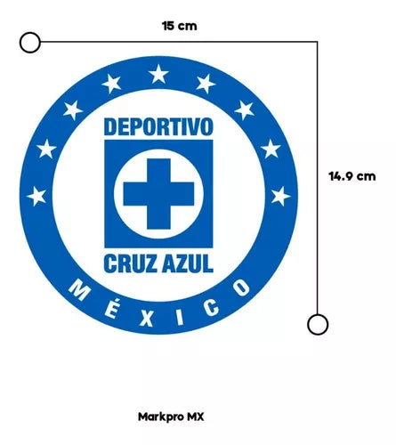 Stickers Vinil P/auto Liga MX CRUZ AZUL  (1 Pieza)