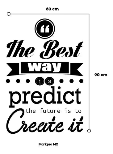 Vinil Decorativo P/pared Frase The Best way is predict the future is to create it .. 60x 90cm