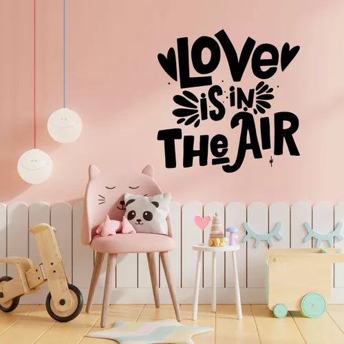 Vinil Decorativo P/pared Frase LOVE IS IN THE AIR.. 60x 60cm