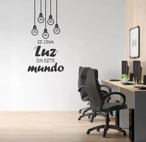 Vinil Decorativo P/pared Frase Se una luz en este mundo .. 120x 60cm