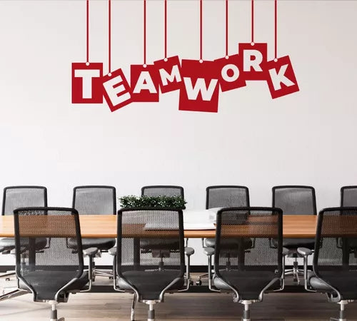 Vinil Decorativo P/pared Frase TEAM WORK .. 120x 60cm