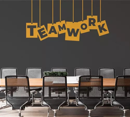 Vinil Decorativo P/pared Frase TEAM WORK .. 120x 60cm