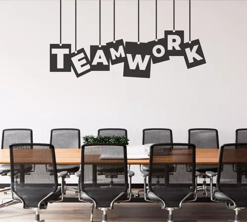 Vinil Decorativo P/pared Frase TEAM WORK .. 120x 60cm