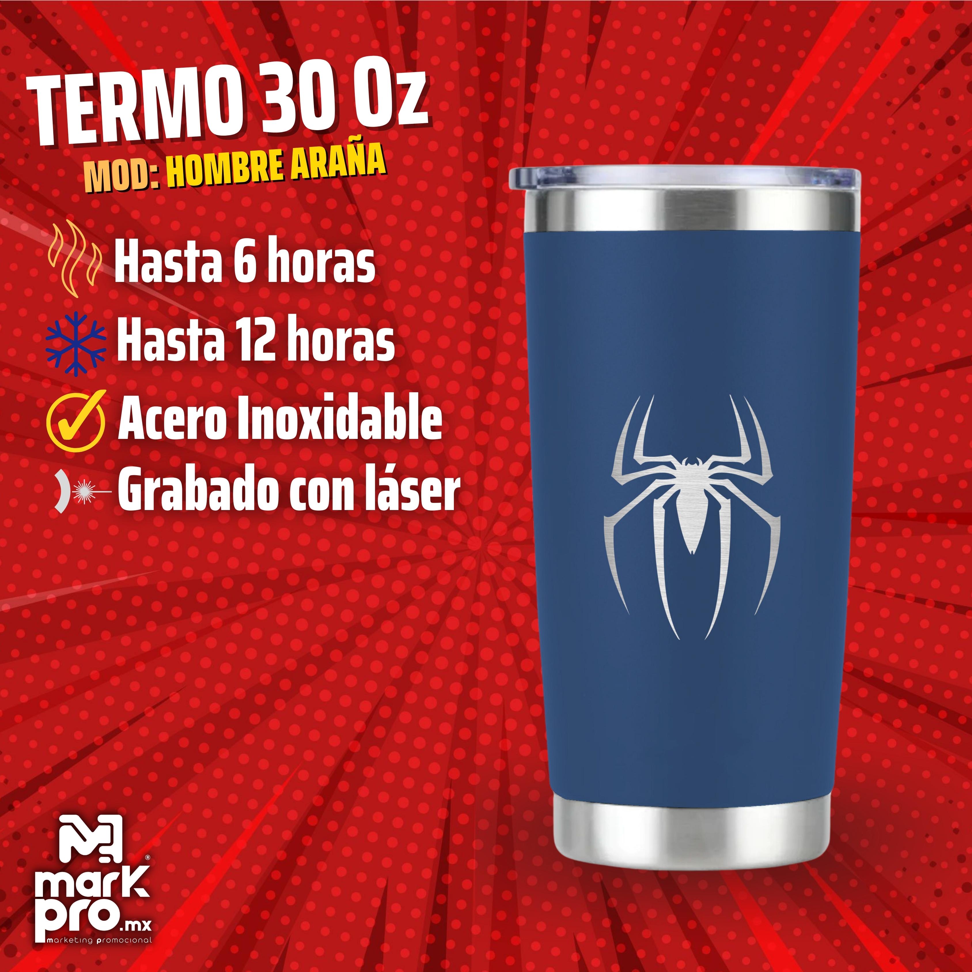 Termo Personalizado Marvel Spider-Man 20 Oz - Grabado Láser Acero Inoxidable